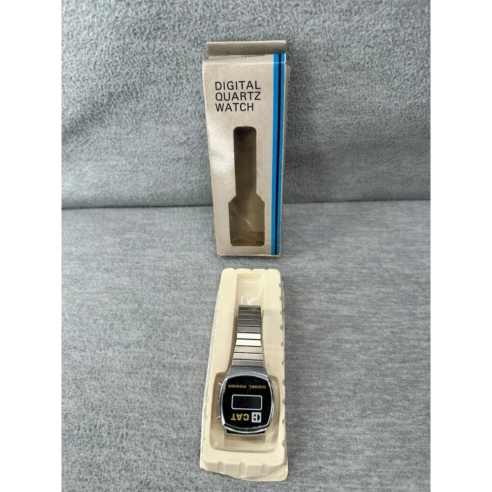 CATERPILLAR DIESEL POWER Digital Quartz Silver Tone StrecthBand Watch